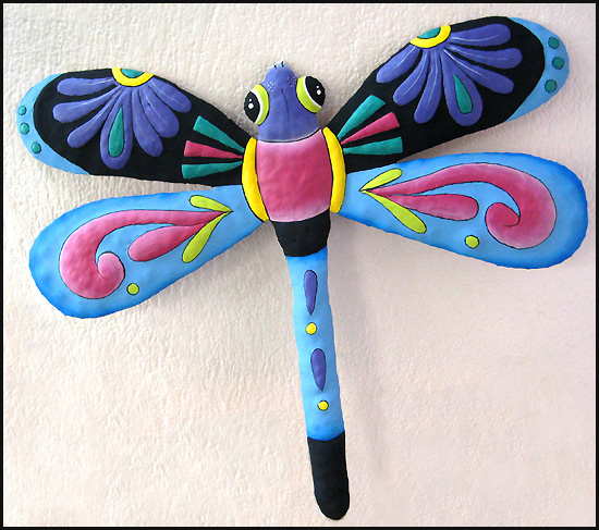 Hand Painted Metal Decorative Butterflies & Dragonflies - Outdoor Wall Art
